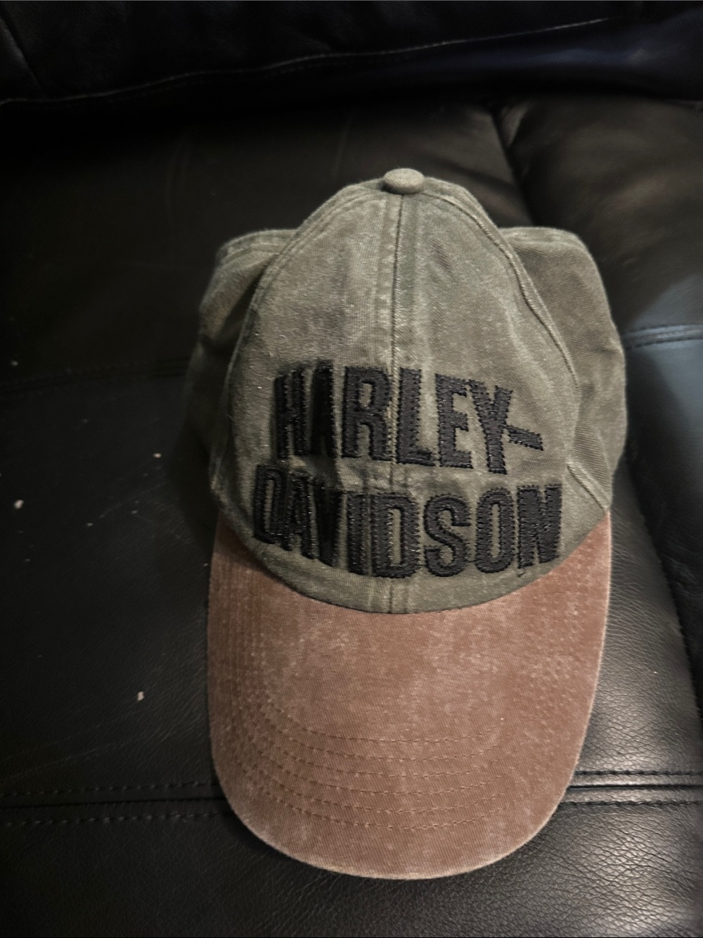 Harley-Davidson Olive and Brown Logo Baseball Hat